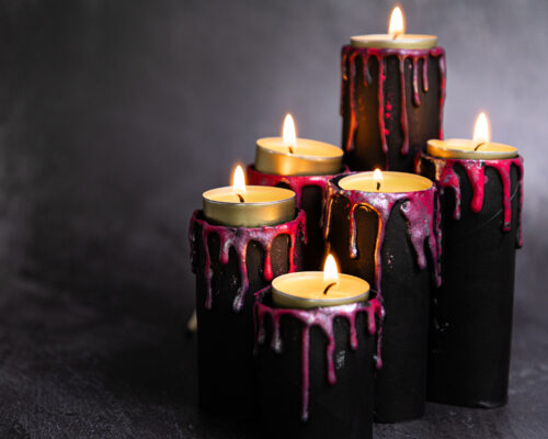 Gruselige Halloween Kerzenständer