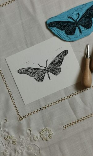 Schmetterlinge Linolschnitt